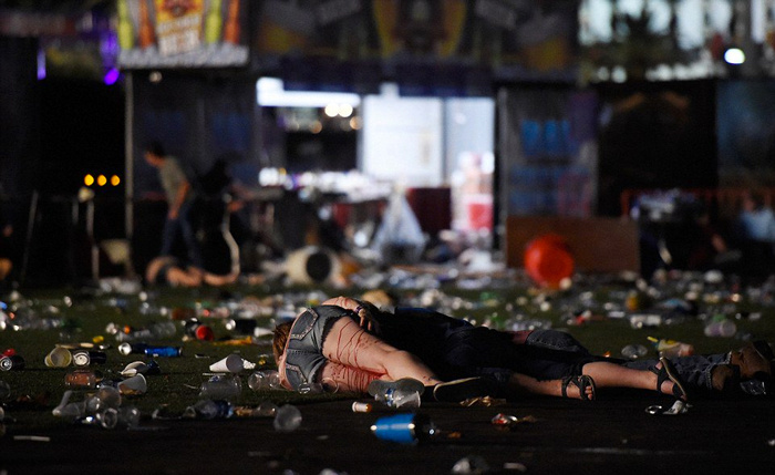 Las Vegas'ta silahlı saldırı olay yerinden şok görüntüler