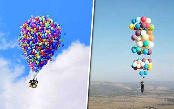 Kamp sandalyesine bağladığı balonlarla uçtu