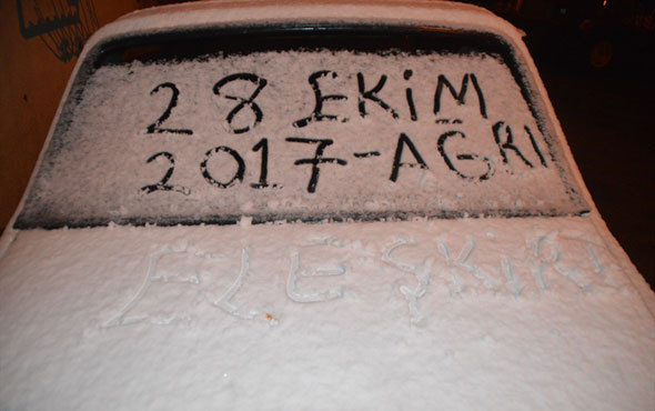 Erzurum ve Ağrı'ya kış erken geldi! Her taraf beyaza büründü!
