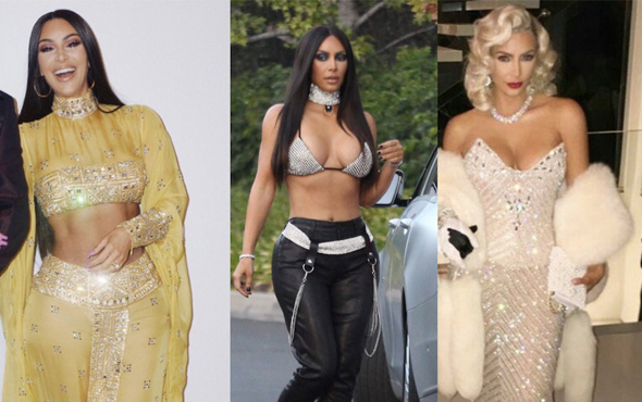 Kim Kardashian'dan 3 farklı cadılar bayramı kostümü! Tanımakta zorlandılar!