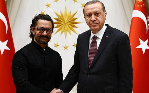 Erdoğan Külliye'de Aamir Khan'ı kabul etti