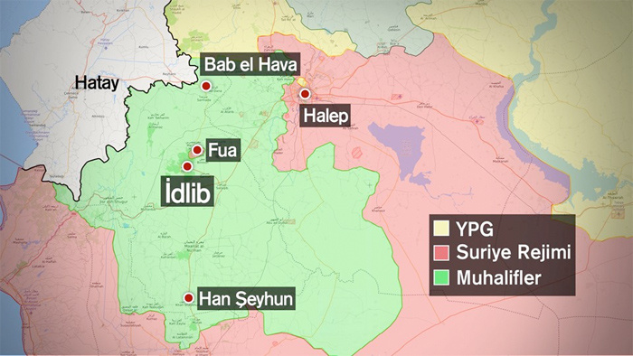 İdlib şehrinin son hali! Haritaya bakın PYD/PKK'yı panikletti