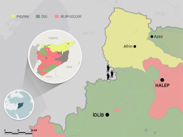 İdlib şehrinin son hali! Haritaya bakın PYD/PKK'yı panikletti