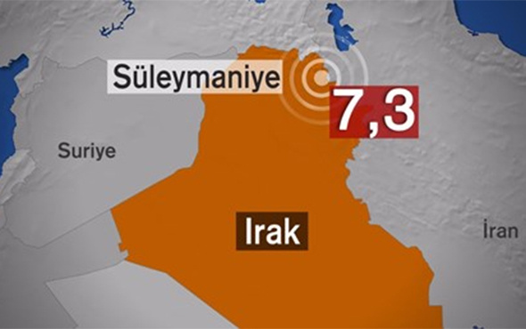 Irak'ta 7,3 büyüklüğünde deprem