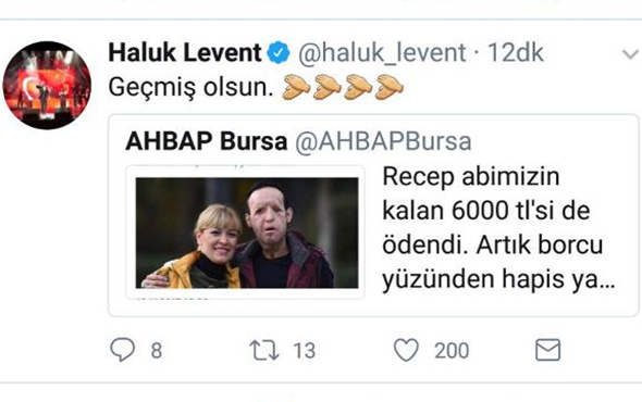 Recep Sert, hapisten çıktı, Haluk Levent'e teşekkür etti!