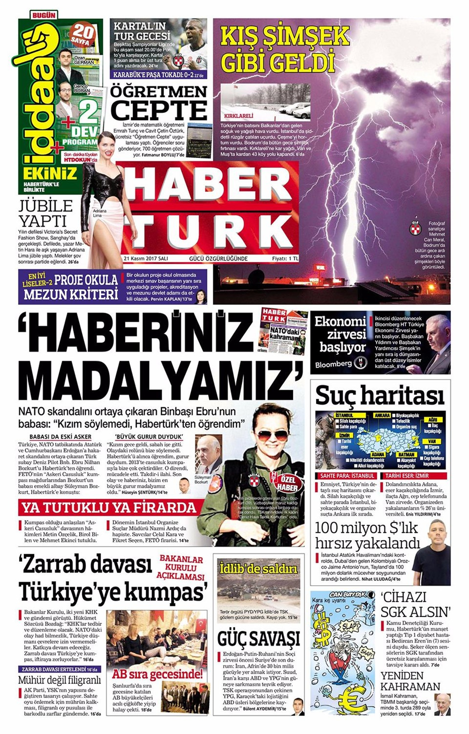 Gazete manşetleri Hürriyet - Sözcü - Fanatik 21 Kasım 2017