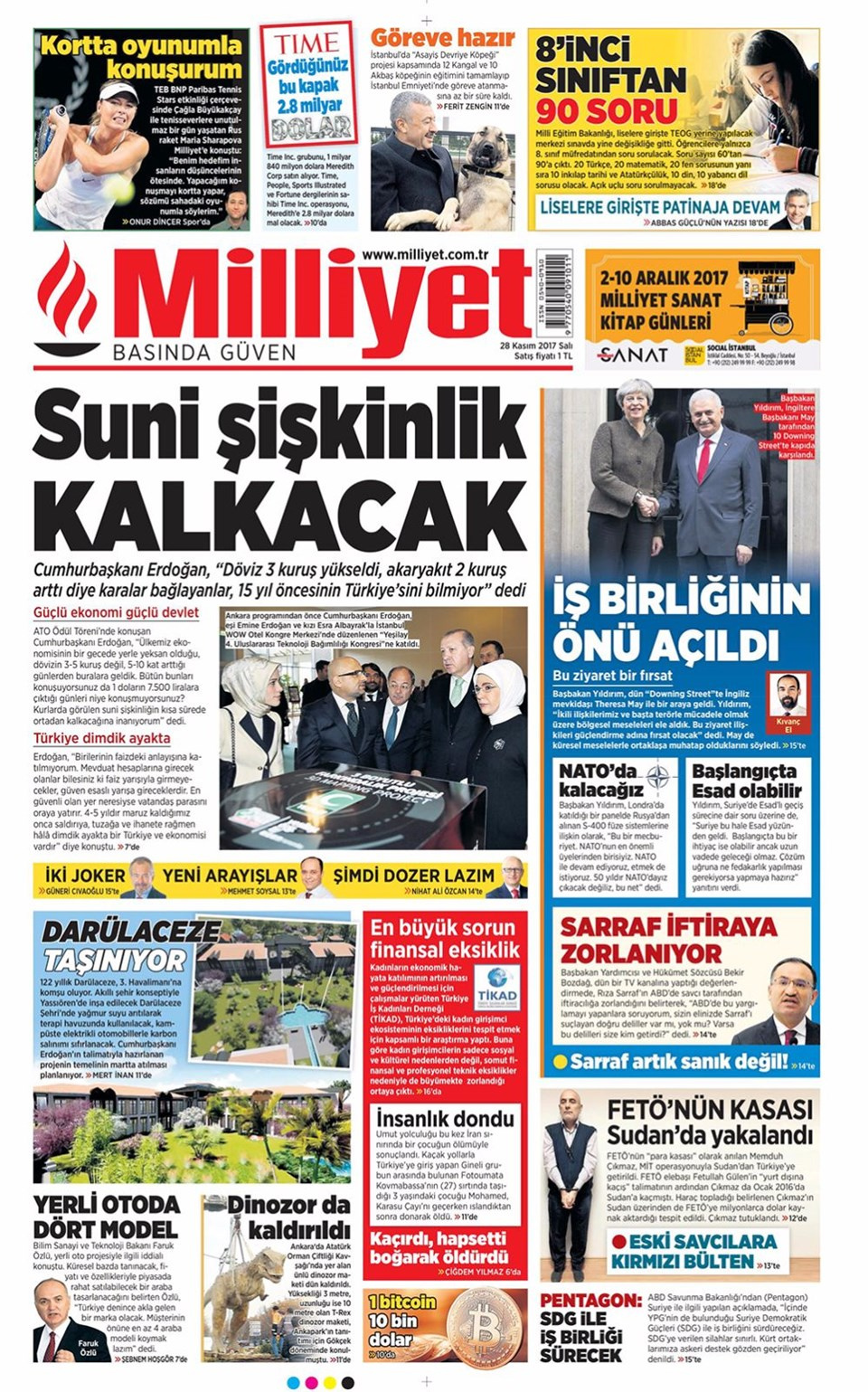 Gazete manşetleri Sözcü - Hürriyet - Milliyet 28 Kasım 2017