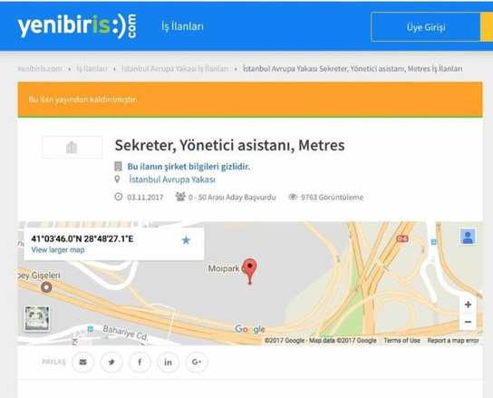 Türk iş ilanı sitesinde skandal 'Ayda 8000 TL maaşla metres...'