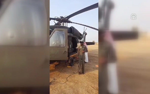 Suudi Arabistan'da düşen helikopterin enkazına ulaşıldı