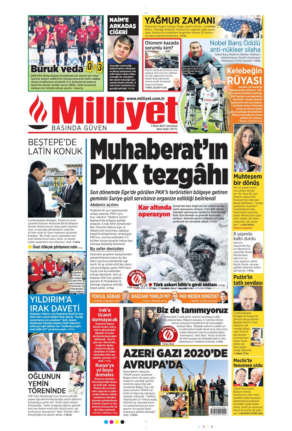 Gazete manşetleri Sözcü - Sabah - Hürriyet 7 Kasım 2017