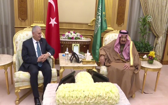 Başbakan Yıldırım, Suudi Arabistan Kralı Selman bin Abdulaziz ile bir araya geldi