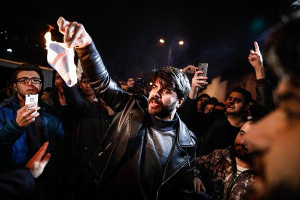 ABD Başkonsolosluğu önünde 'Kudüs kararı' protestosu