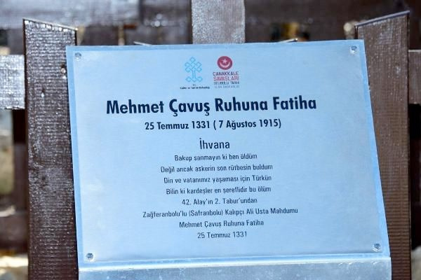 Çanakkale'de 102 yıl sonra bulundu mezar taşındaki yazı
