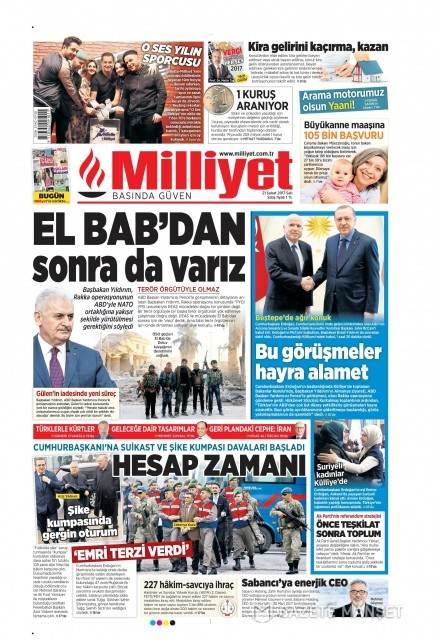Gazete manşetleri 21 Şubat 2017 Sözcü - Star - Habertürk