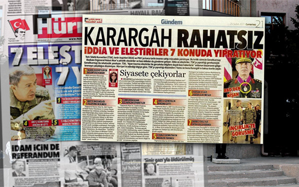 Hürriyet'in 'Karargah rahatsız' manşetine soruşturma!