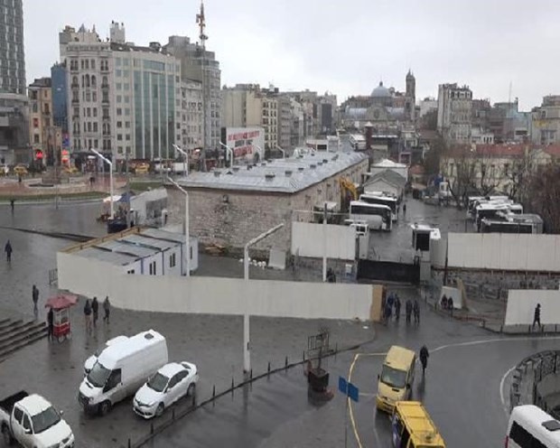 Taksim'e cami için şantiye kuruldu ilk görüntüler