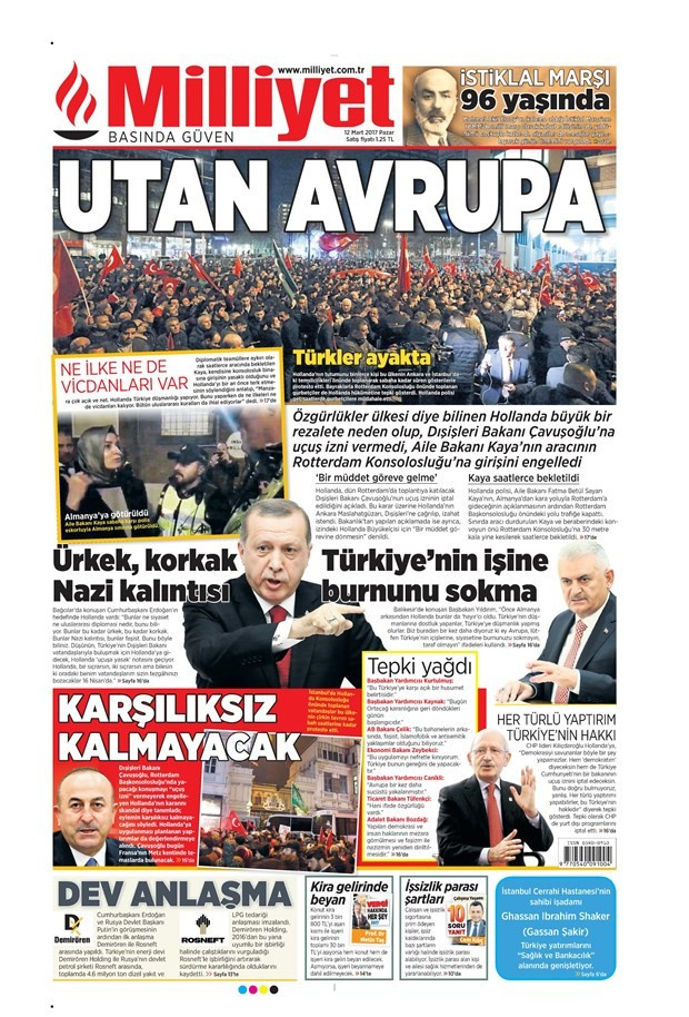 Gazete manşetleri Star - Hürriyet - Habertürk 12 Mart 2017