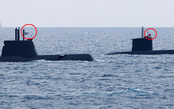  Türk ve Yunan denizaltısı aynı karede!