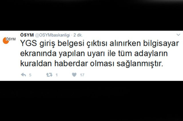 YGS sınavını kaçıranlara ÖSYM'den açıklama geldi