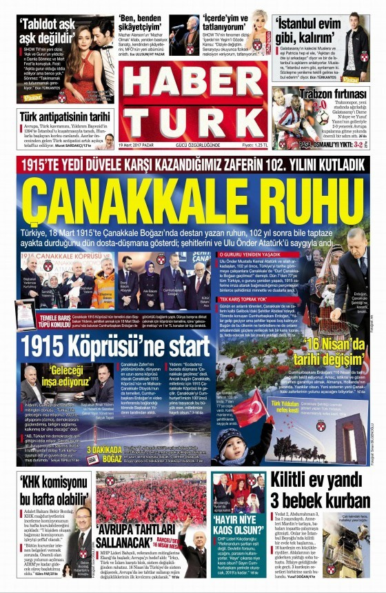 Gazete manşetleri 19 Mart 2017 (Hürriyet-Milliyet-Sabah ne yazdı?)