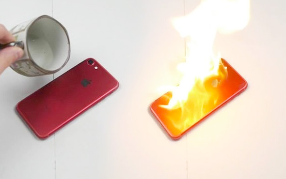 iPhone buna dayanacak mı dedi benzin döküp yaktı!