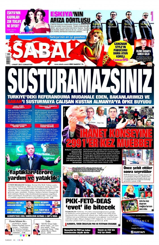 Gazete manşetleri Hürriyet - Sabah - Habertürk 4 Mart 2017