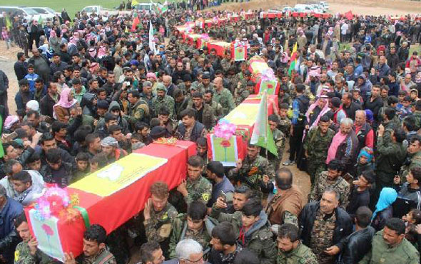 ABD'nin vurduğu YPG'liler böyle toprağa verildi!