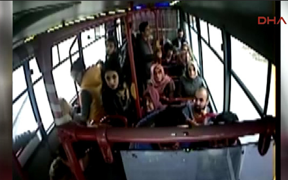 Bayılan yolcunun otobüsle hastane yolculuğu araç kamerasında
