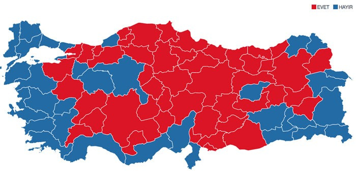 Hayır oyu veren iller listesi! İl il referandum sonuçları