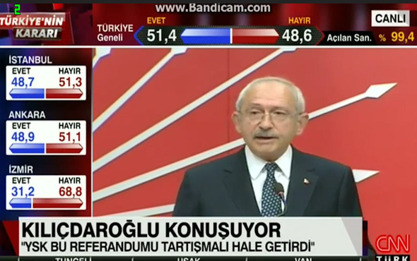 Kemal Kılıçdaroğlu referandum sonuçları sonrası ilk açıklama