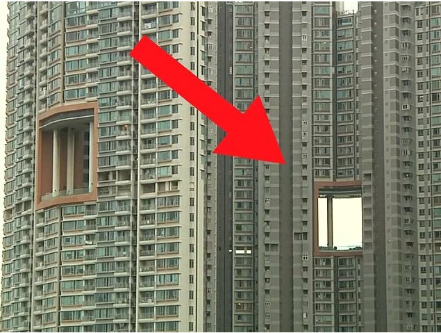 Çin'deki dev binalarda neden delik var?