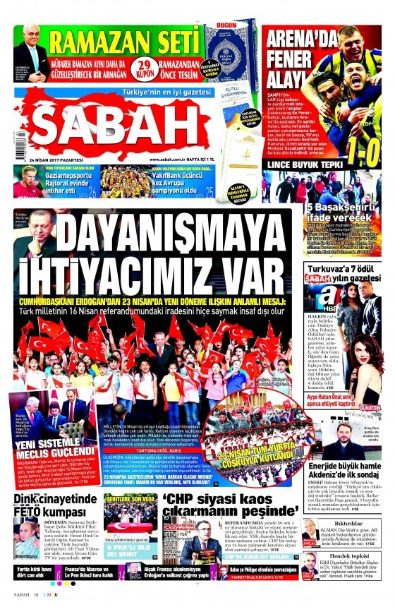 Gazete manşetleri Habertürk - Milliyet - Sözcü 24 Nisan 2017