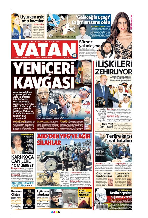 Gazete manşetleri Sözcü - Milliyet - Sabah 10 Mayıs 2017