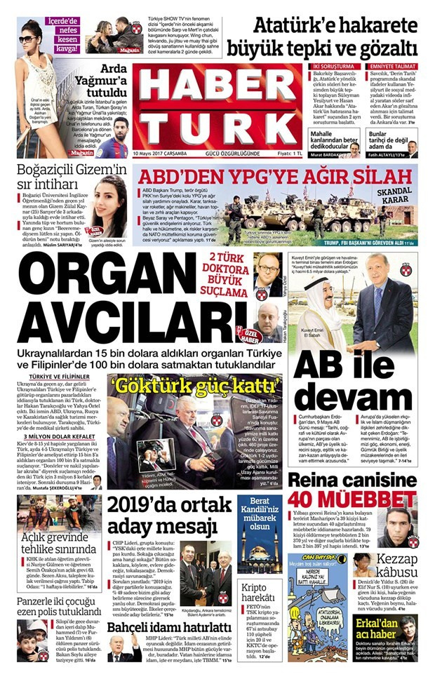 Gazete manşetleri Sözcü - Milliyet - Sabah 10 Mayıs 2017