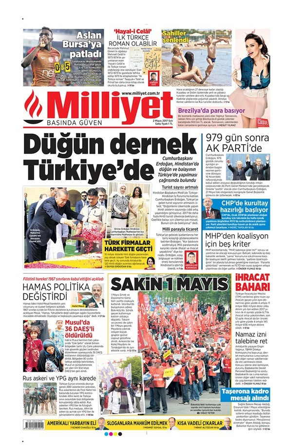 Gazete manşetleri Sözcü - Hürriyet - Karar 2 Mayıs 2017