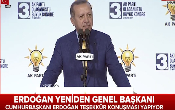 Cumhurbaşkanı Erdoğan'ın teşekkür konuşması