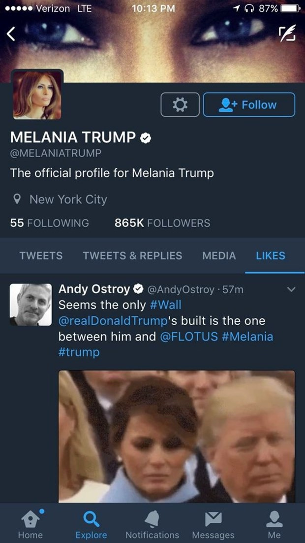 Melania Trump'ın Twitter beğenisi tam bir skandal!