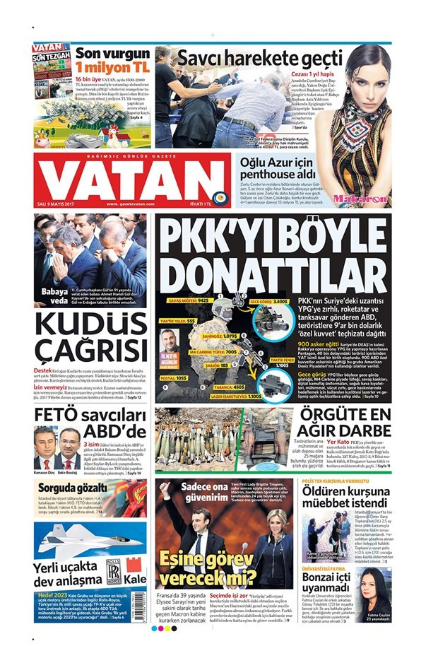 Gazete manşetleri Sözcü - Hürriyet - Karar 9 Mayıs 2017