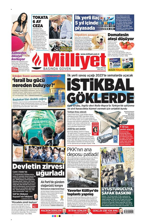 Gazete manşetleri Sözcü - Hürriyet - Karar 9 Mayıs 2017