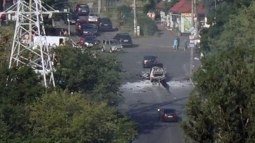 Kiev'de patlama olay yerinden ilk görüntüler
