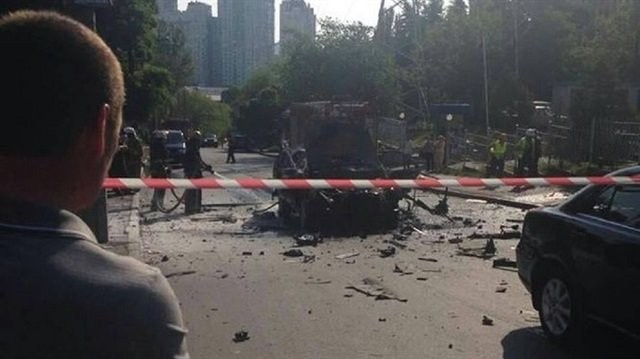 Kiev'de patlama olay yerinden ilk görüntüler