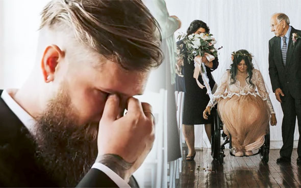 Engelli gelin düğününde sırrını açıkladı damat gözyaşlarını tutamadı
