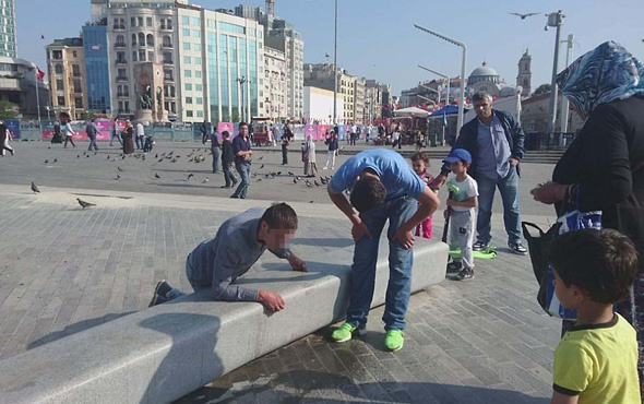 Taksim'de şok eden manzara!