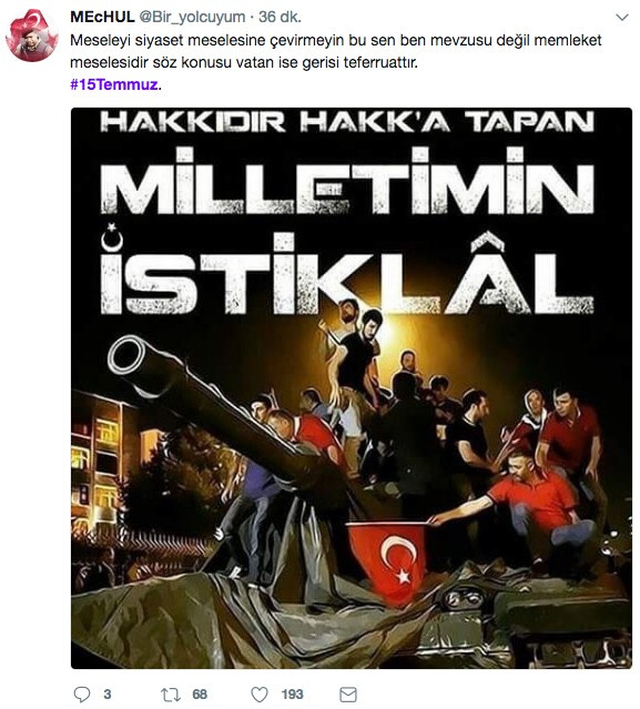 Halk 15 Temmuz'u sosyal medyada andı ortalık yıkıldı