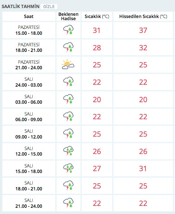 Saatlik hava durumu İstanbul ve 20 ili vuracak dikkat!