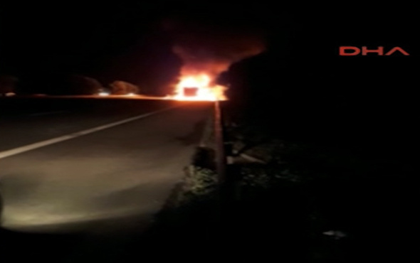 TEM Otoyolu’nda TIR faciası: 2 kişi yanarak öldü