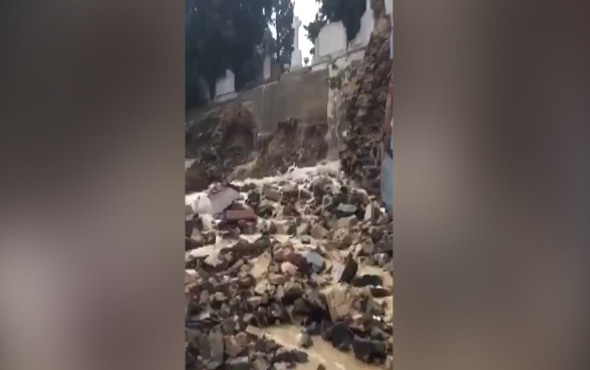 Şişli Osmanbey de mezarlık durağı çöktü: 4 kişi göçük altından çıkarıldı