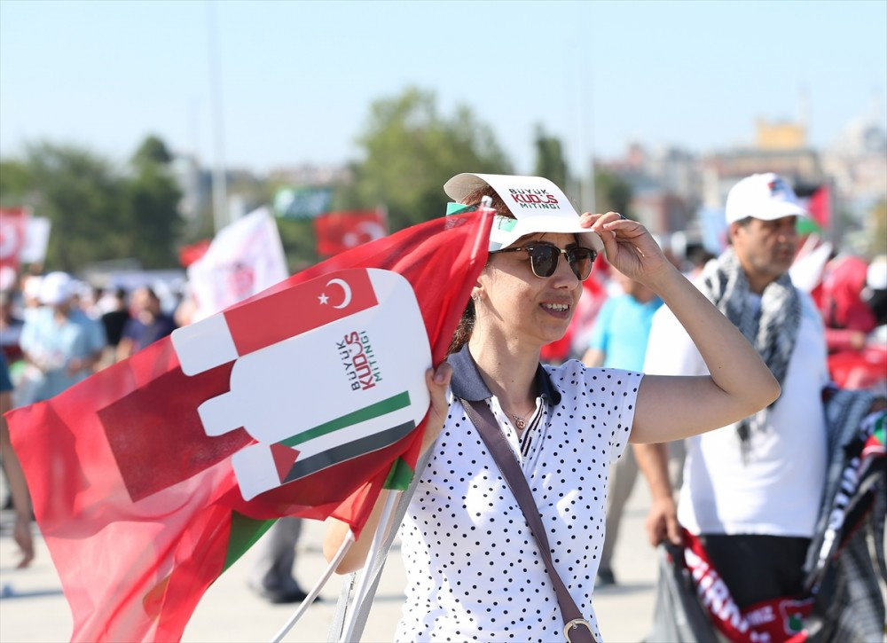 On binler Kudüs için Yenikapı'ya aktı! Mitingden kareler