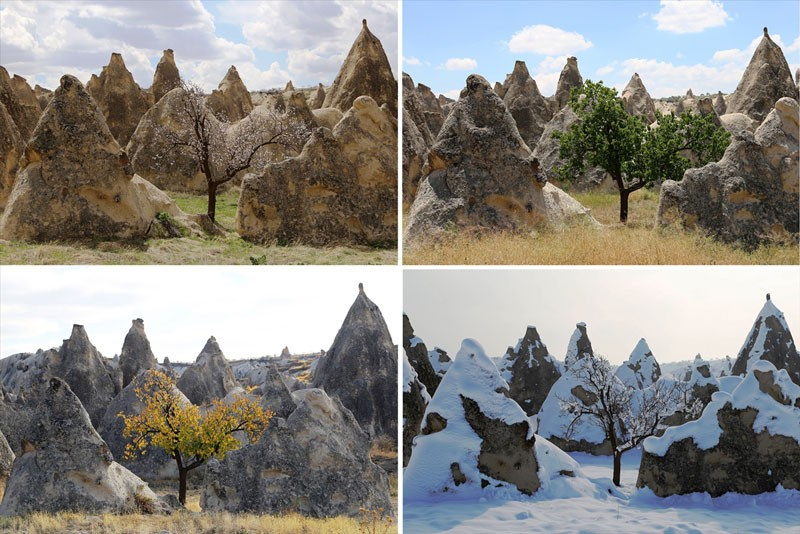 Kapadokya'da 4 mevsim ayrı ayrı böyle görüntülendi