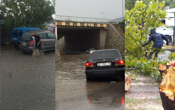 Bu kez İstanbul değil alt geçitler doldu ağaçlar devrildi